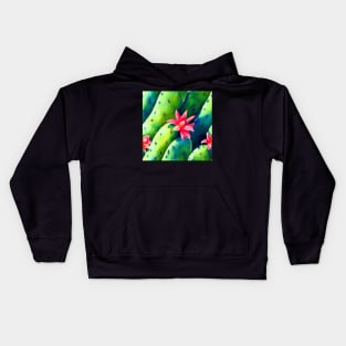 Watercolor cactus plant cactus pattern Kids Hoodie